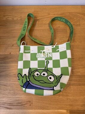 💚 5 for $15/ Green Checkered Toy Story Alien Crossbody Bag